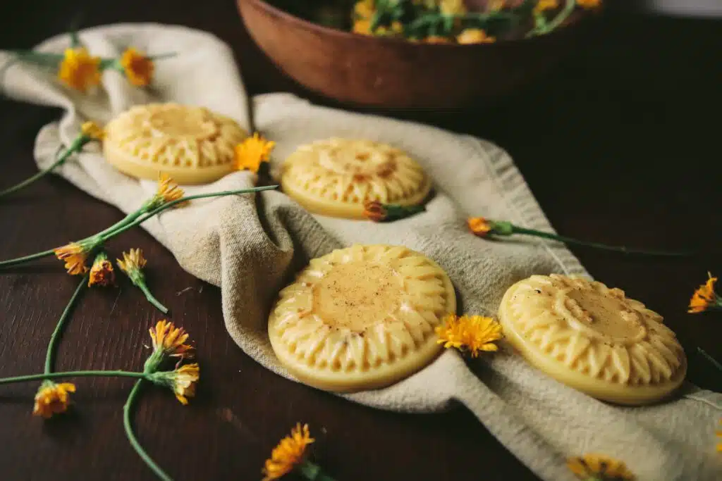 dandelion and beeswax lotion bars