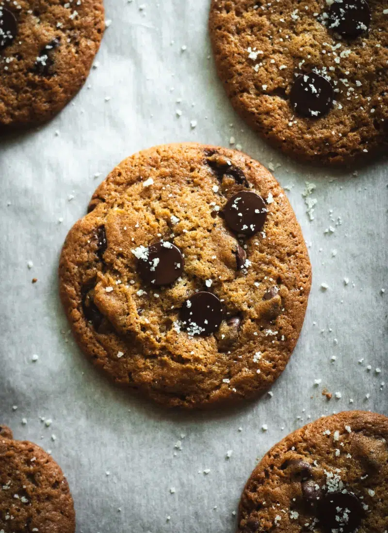 brown butter sourdough chocolate chip cookies