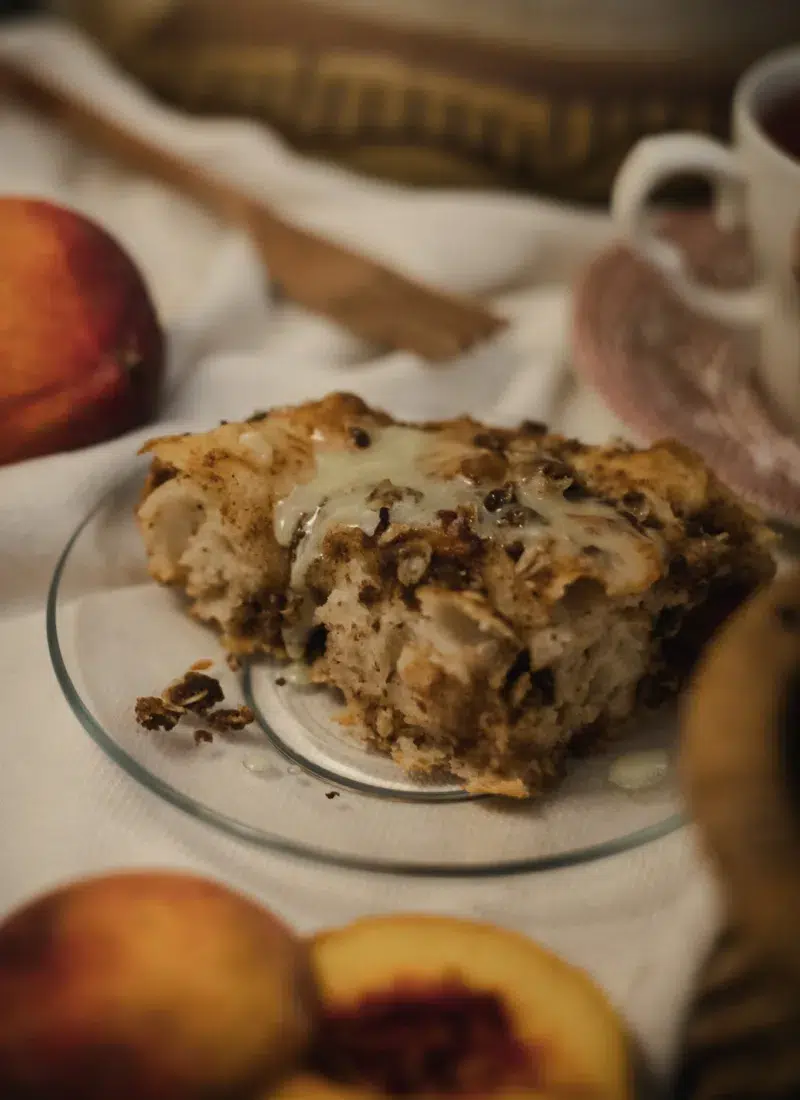 peach cobbler sourdough focaccia