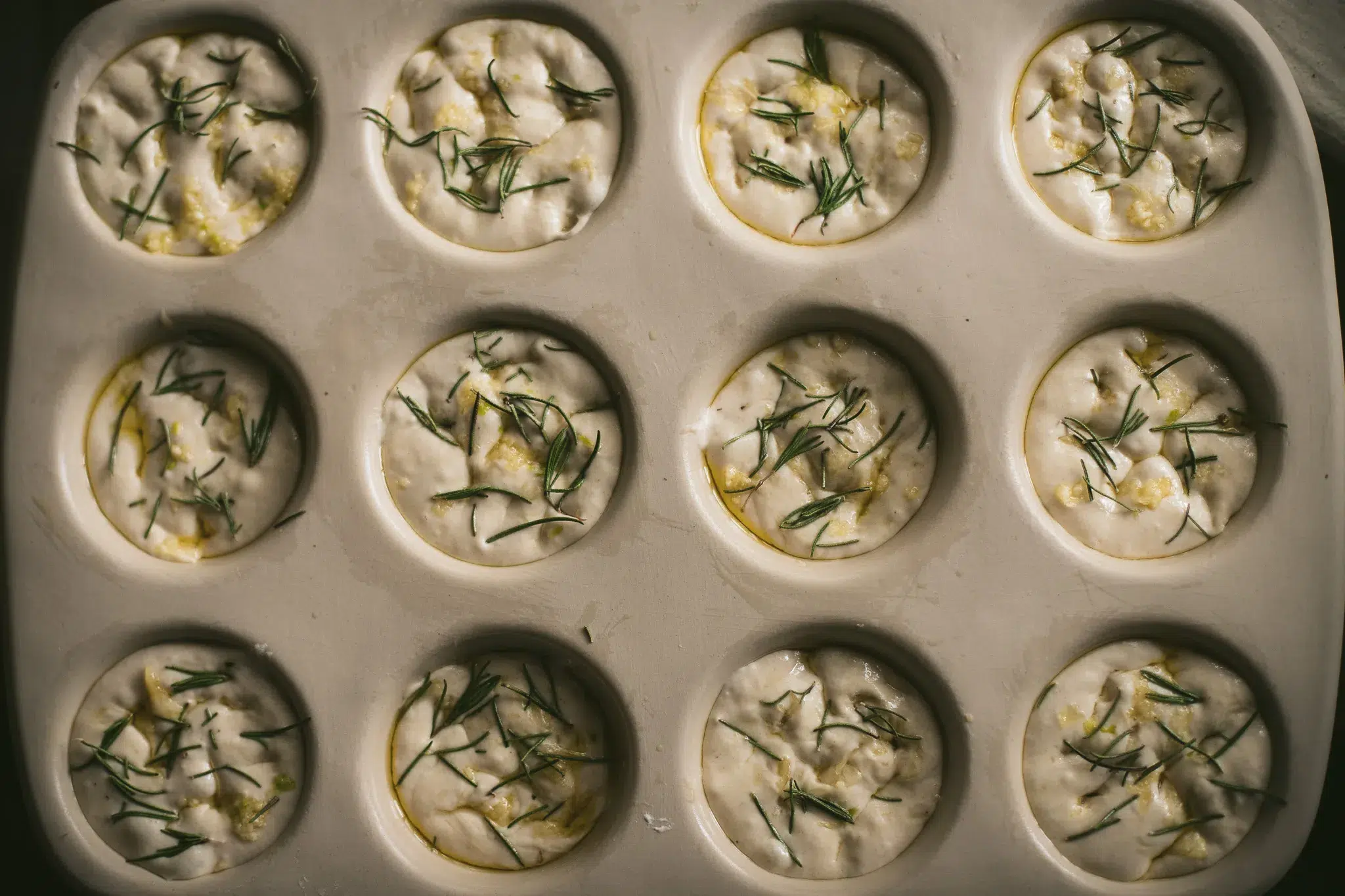 sourdough focaccia muffins