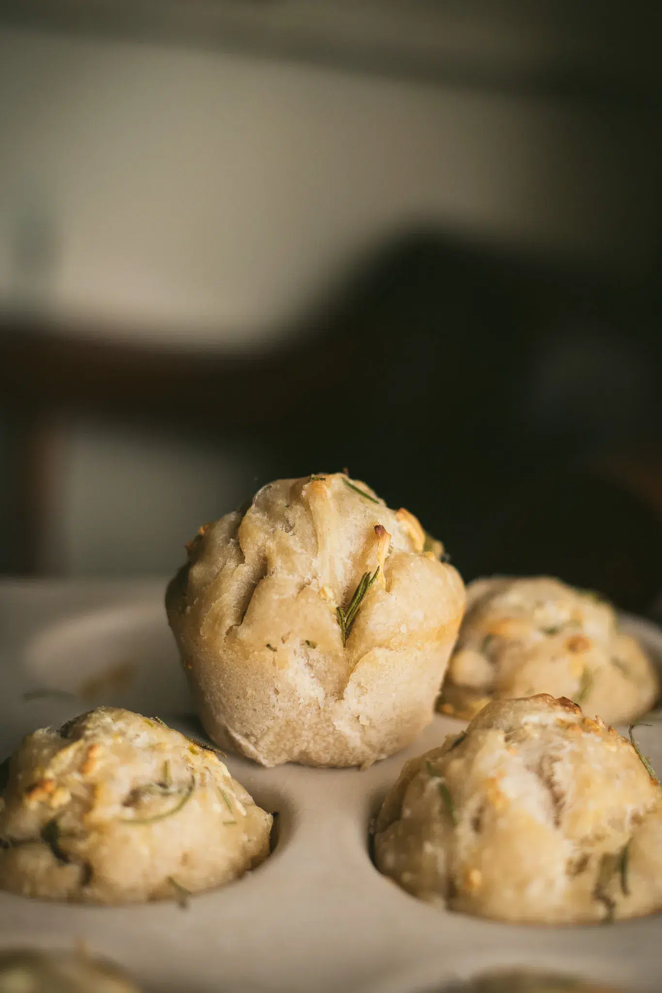 sourdough focaccia muffins