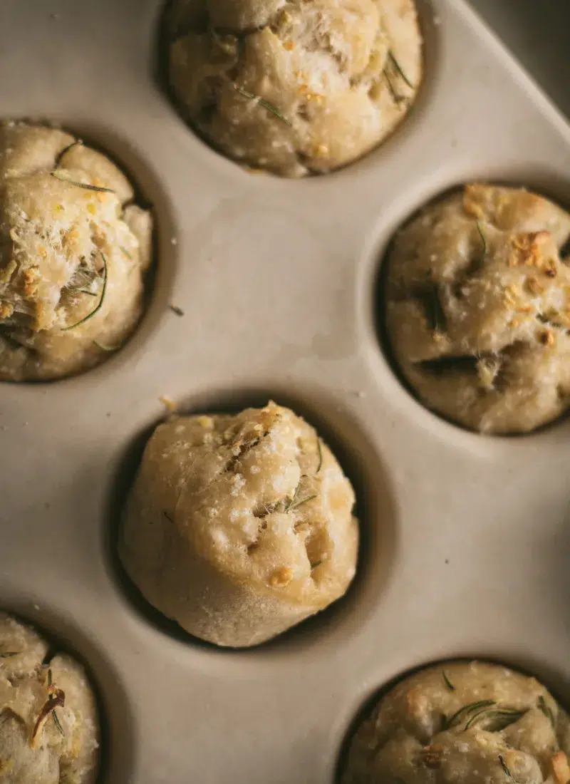 sourdough focaccia muffins