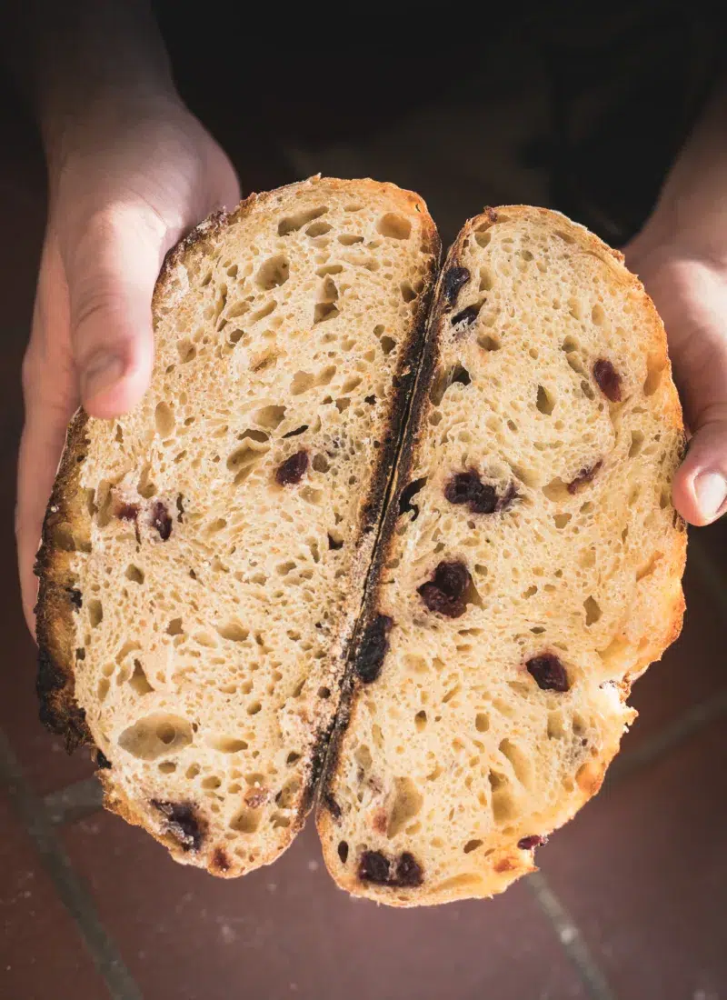 cranberry orange sourdough loaf
