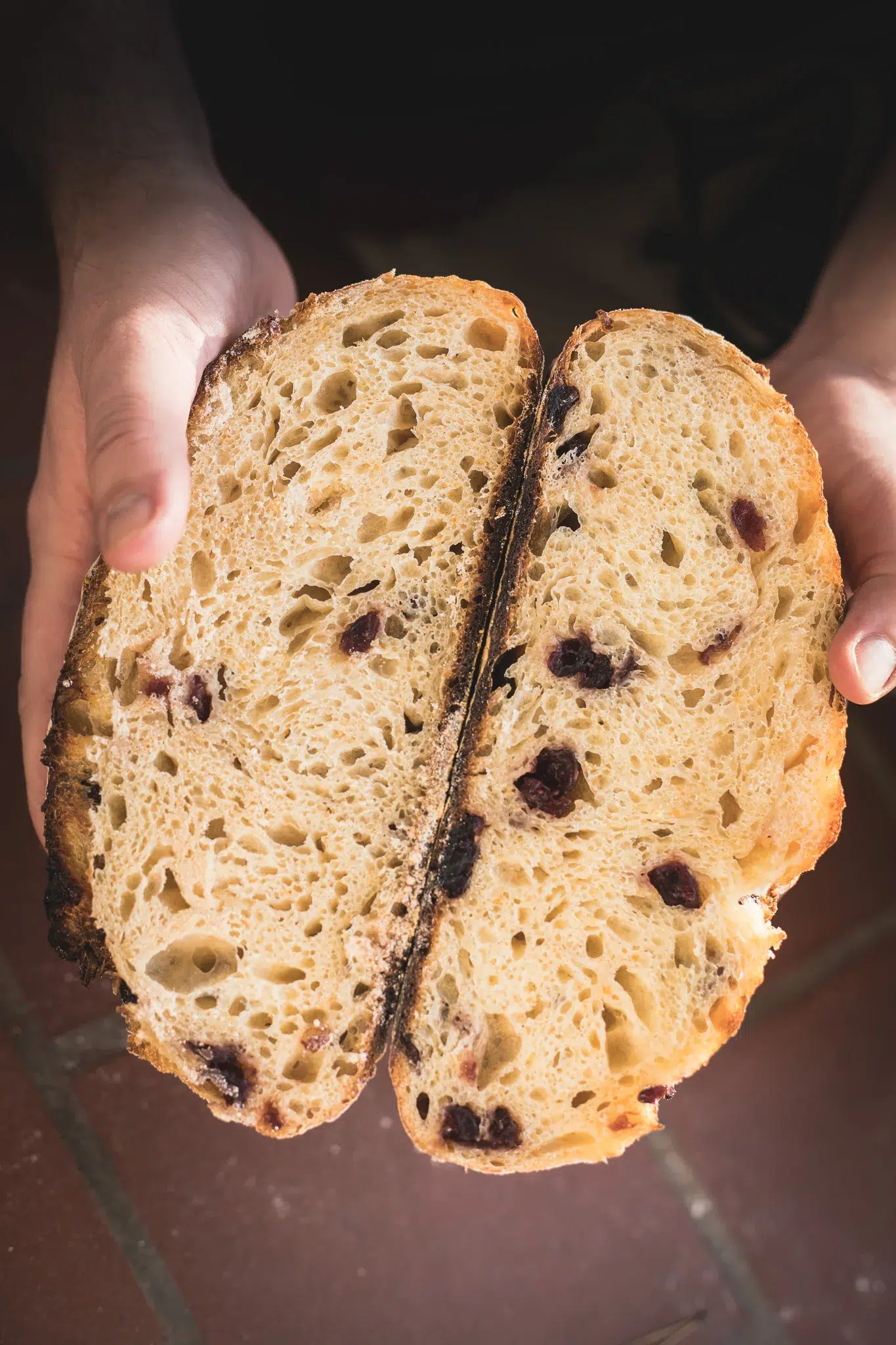 cranberry orange sourdough loaf